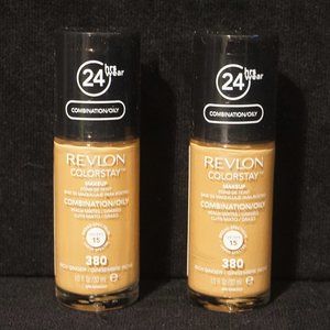 Revlon Colorstay Make-Up Liquid Foundation #380 Rich Ginger 2 Pack
